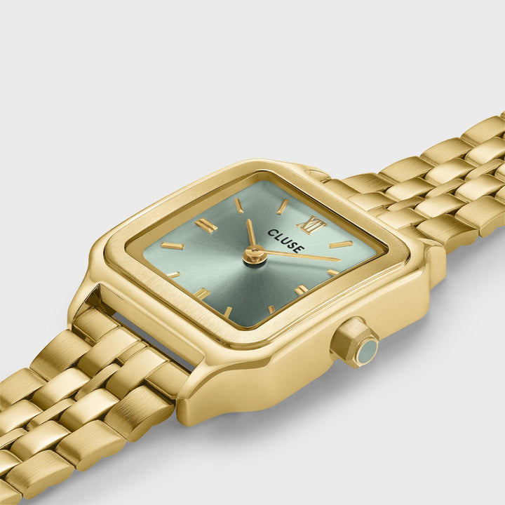 Gracieuse Petite Watch Steel, Sage Green, Gold Colour