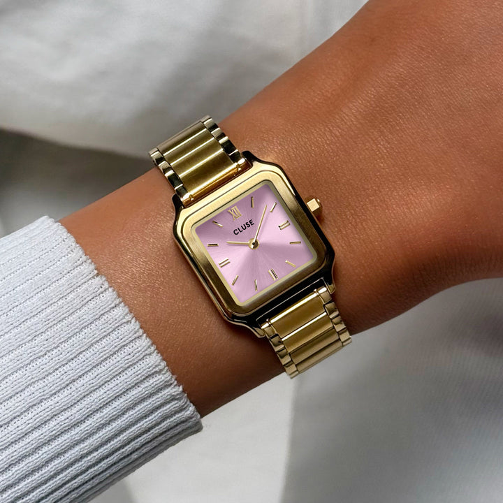 Gracieuse Petite Watch Steel, Mauve Pink, Gold Colour
