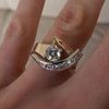 Vintage Irregular Ring with Diamonds